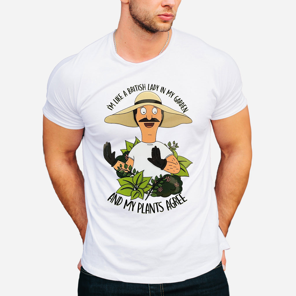 British Lady in Garden T-shirt and Hoodie