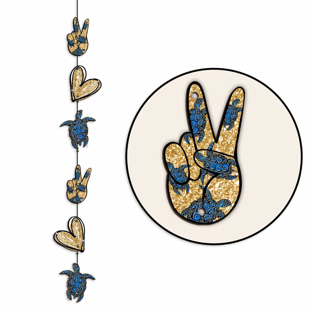 Peace Love Turtle - Turtle 6 Pieces Garland