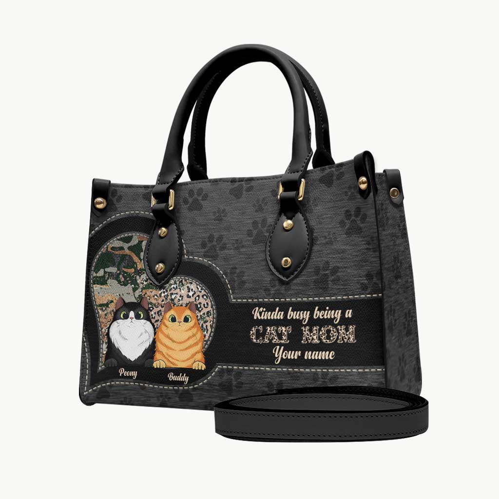 Cat Mom - Personalized Leather Handbag