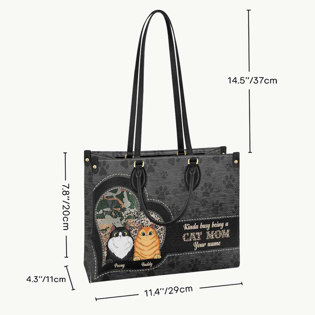 Cat Mom - Personalized Leather Handbag