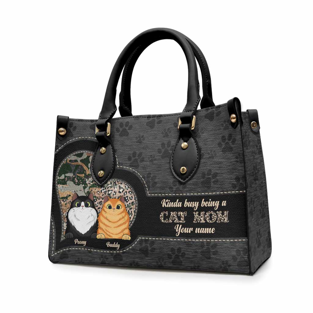 Cat Mom - Personalized Leather Handbag