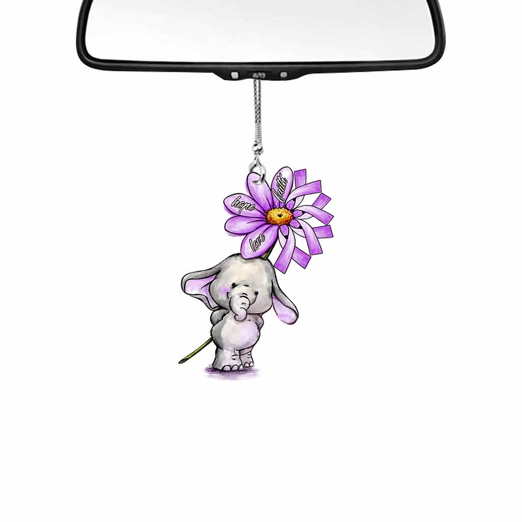 Faith Hope Love - Alzheimer Awareness Two-Sided Car Ornament