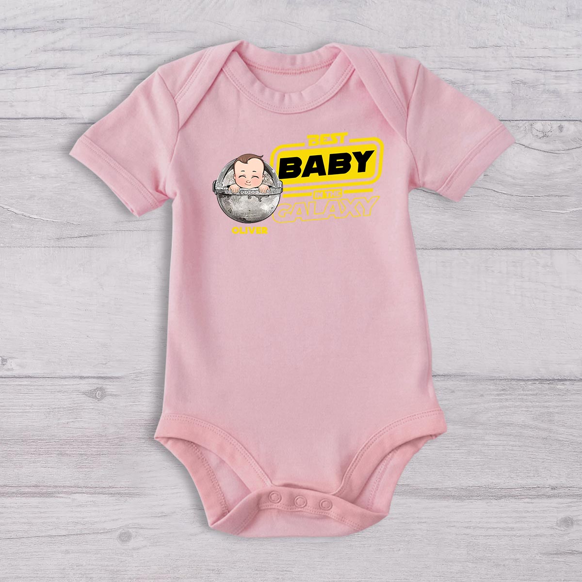 Best Dad In The Galaxy - Personalized Father T-shirt And Baby Onesie