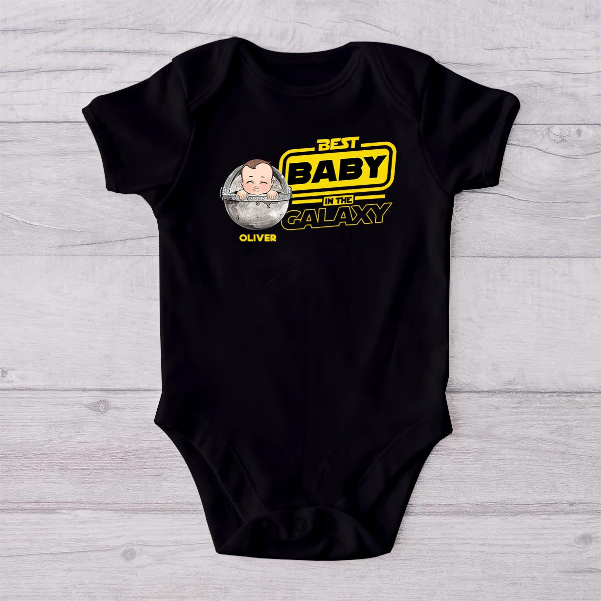 Best Dad In The Galaxy - Personalized Father T-shirt And Baby Onesie