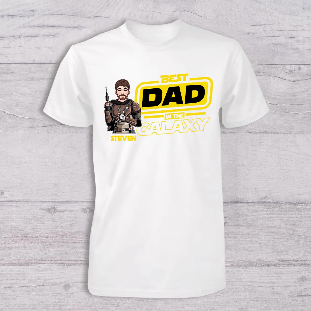 Best Dad In The Galaxy - Personalized Father T-shirt And Baby Onesie
