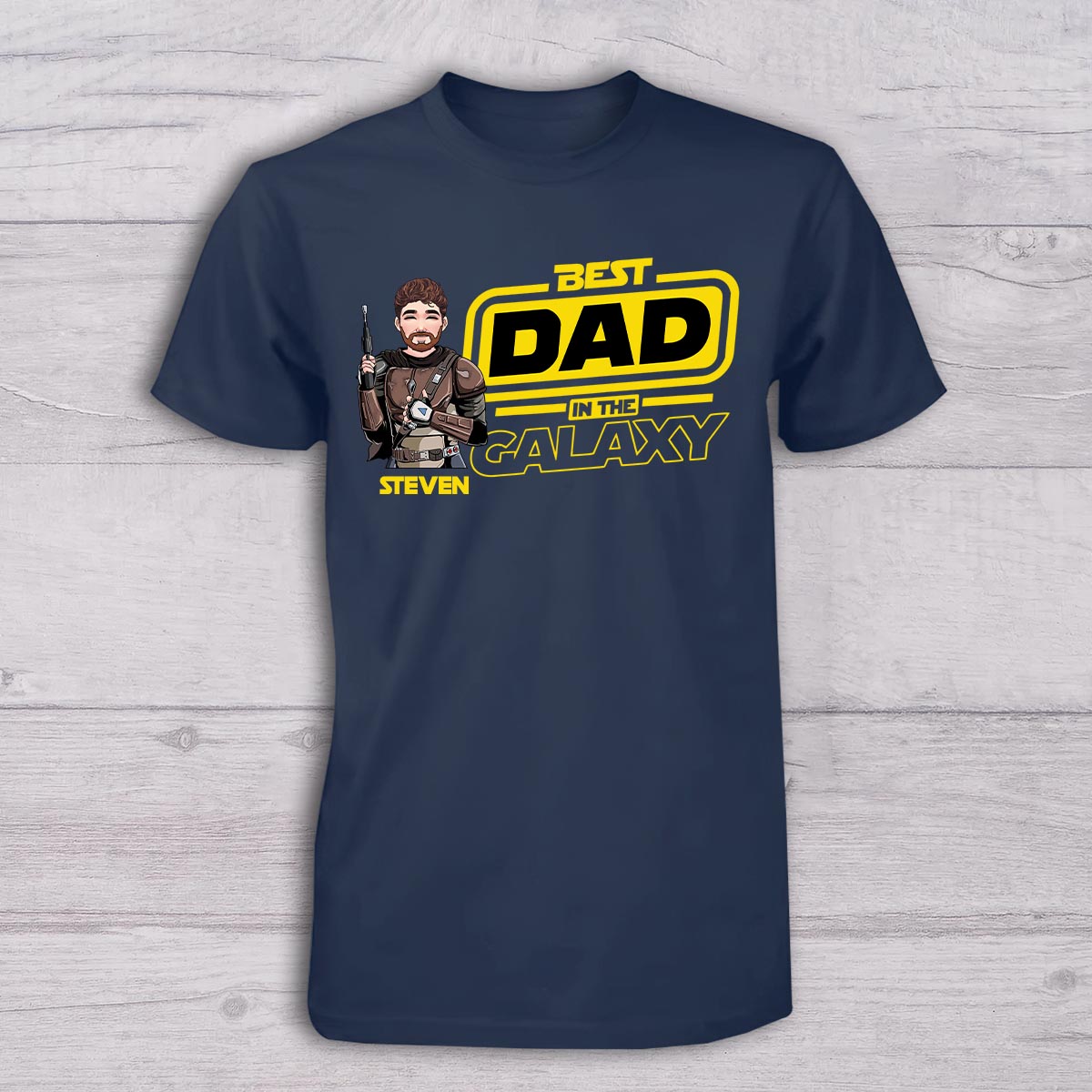 Best Dad In The Galaxy - Personalized Father T-shirt And Baby Onesie