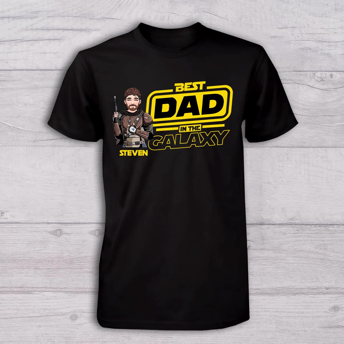 Best Dad In The Galaxy - Personalized Father T-shirt And Baby Onesie