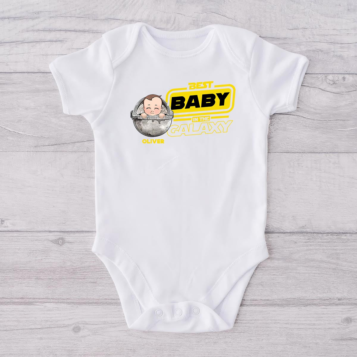 Best Dad In The Galaxy - Personalized Father T-shirt And Baby Onesie