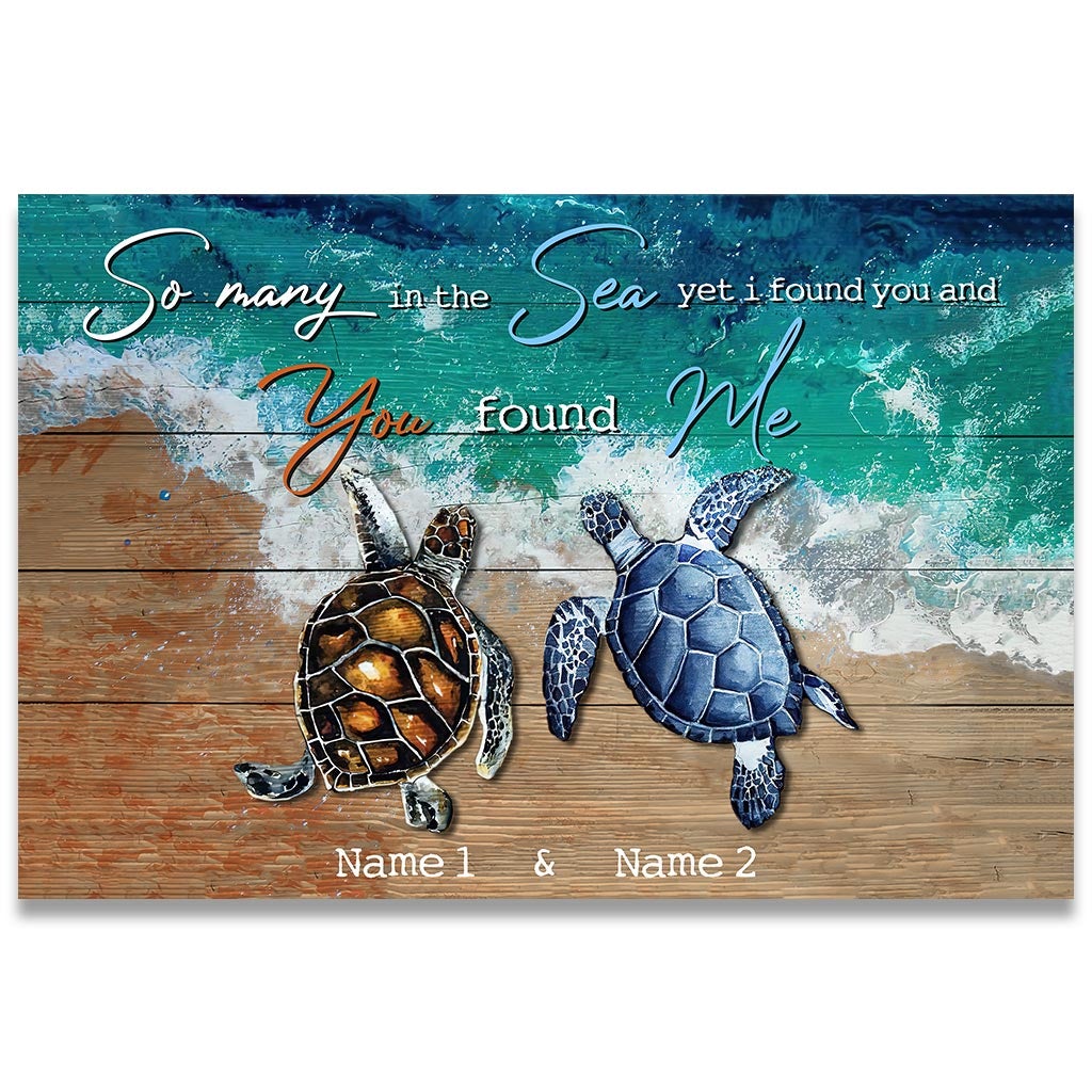 So Many In The Ocean - Turtle Personalized Doormat