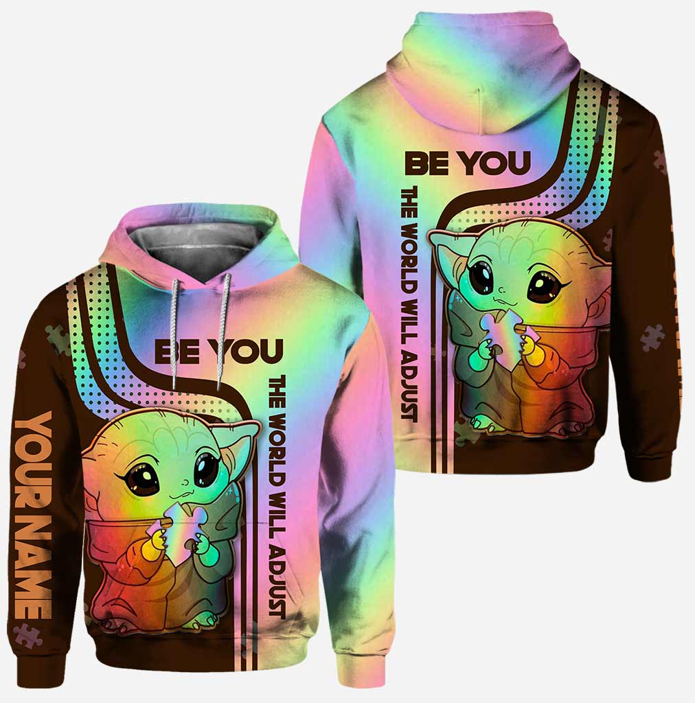Be You The World Will Adjust - Personalized Autism Awareness Hoodie and Leggings