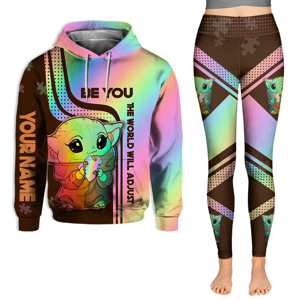 Be You The World Will Adjust - Personalized Autism Awareness Hoodie and Leggings