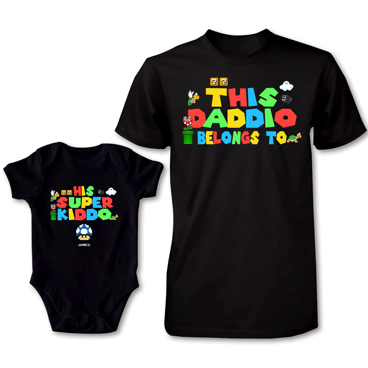 My Cool Daddio - Personalized Super Plumber T-shirt And Baby Onesie