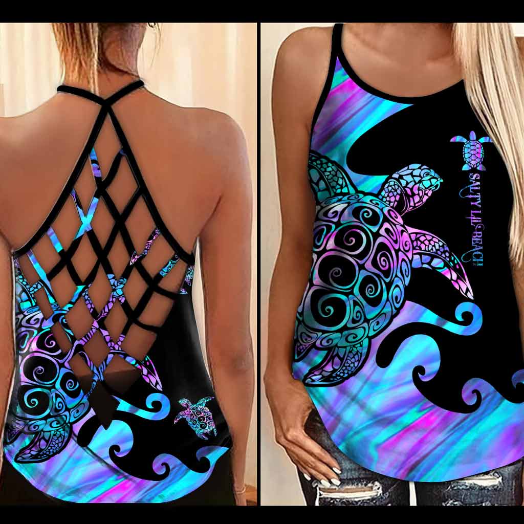 Salty Lil' Beach - Turtle Cross Tank Top