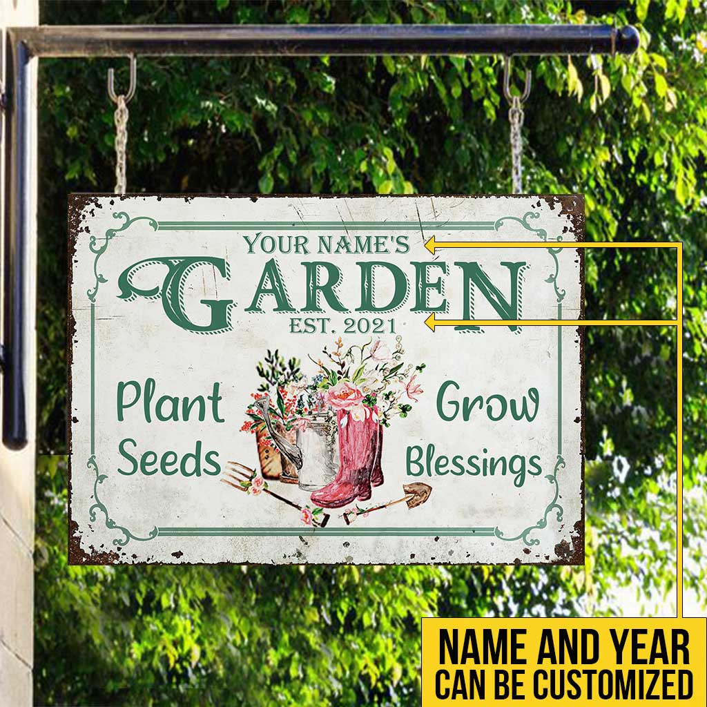 Plant Seeds - Gardening Personalized Rectangle Metal Sign