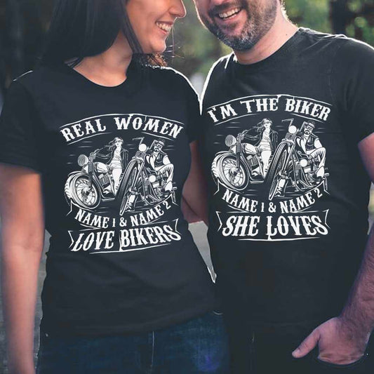 Real Women Love Bikers - Personalized Couple T-shirt and Hoodie
