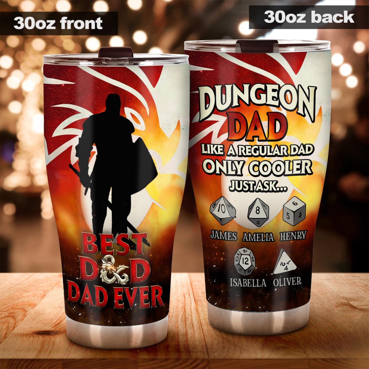 Best Dragon Dad Ever - Personalized RPG Tumbler