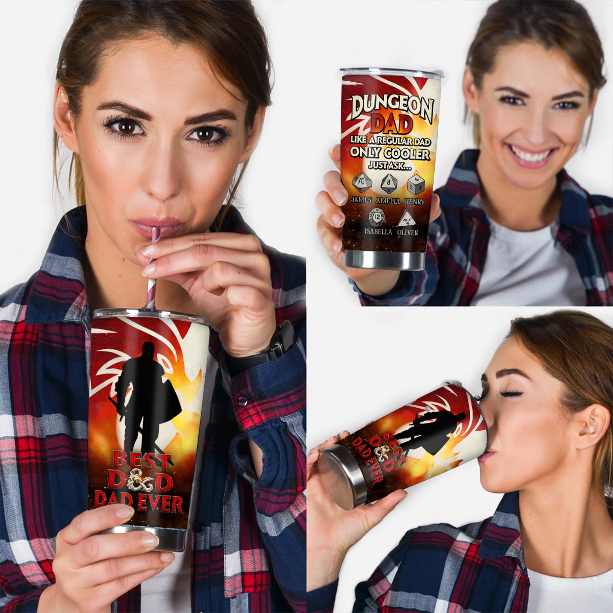 Best Dragon Dad Ever - Personalized RPG Tumbler