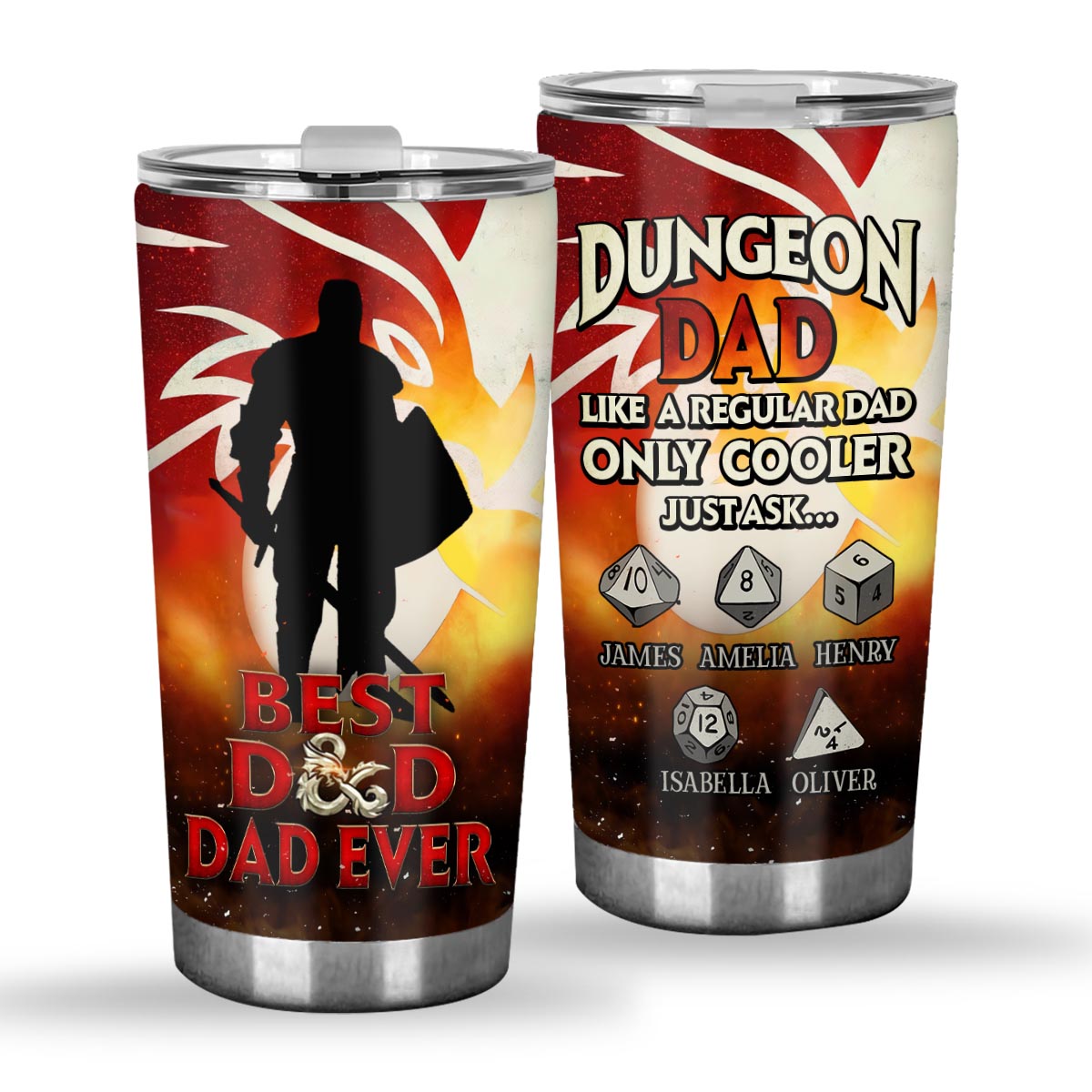 Best Dragon Dad Ever - Personalized RPG Tumbler