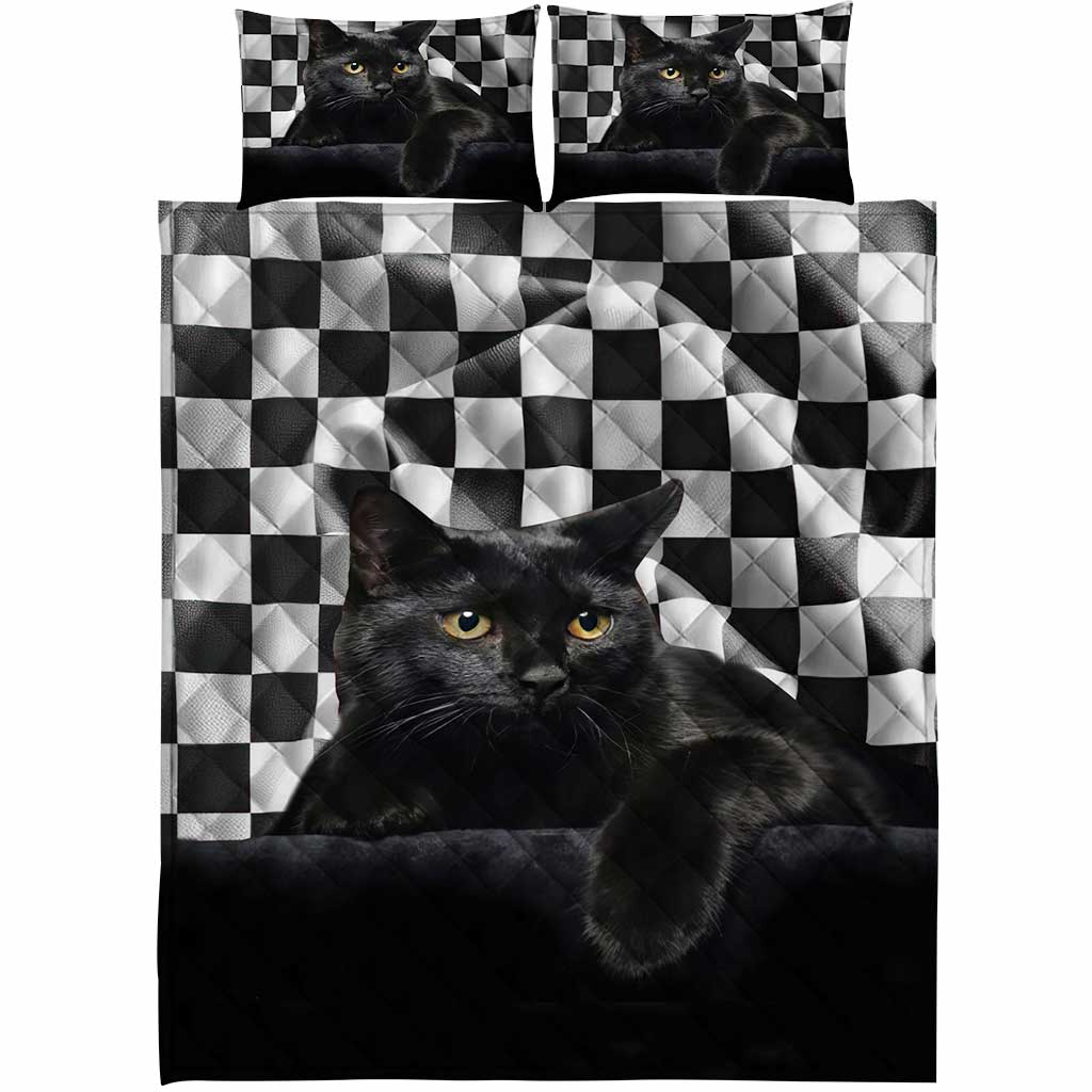 Love Cats And Racing Quilt Bed Set