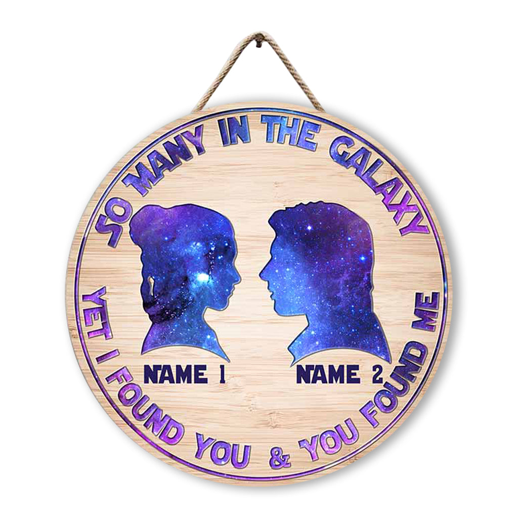 So Many In The Galaxy - Personalize The Force Round Wood Sign