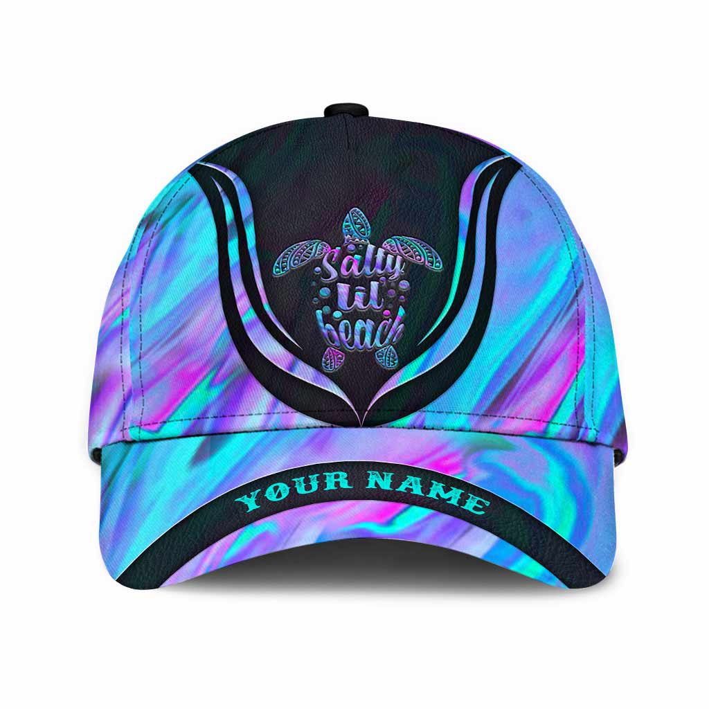 Salty Lil' Beach - Turtle Personalized Classic Cap With Printed Vent Holes