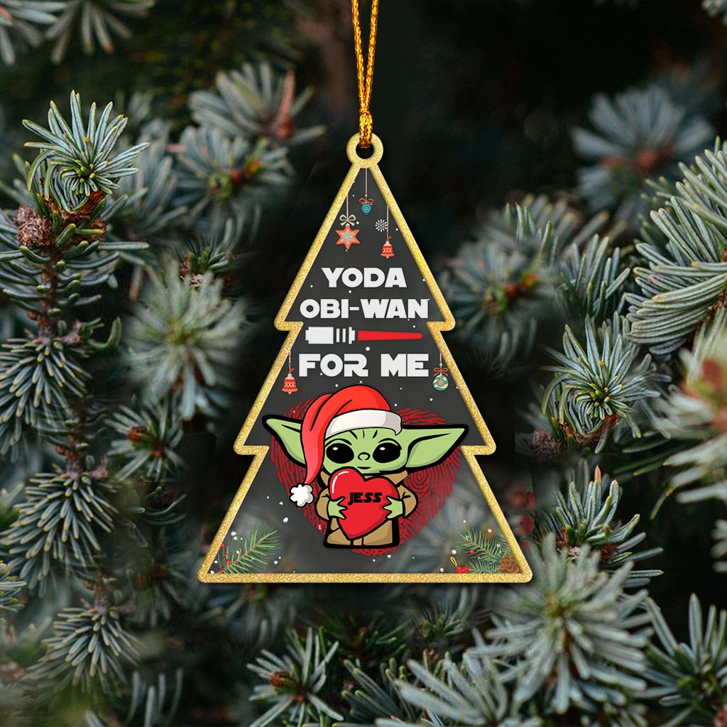 Yoda Obiwan For Me - Personalized The Force Transparent Ornament