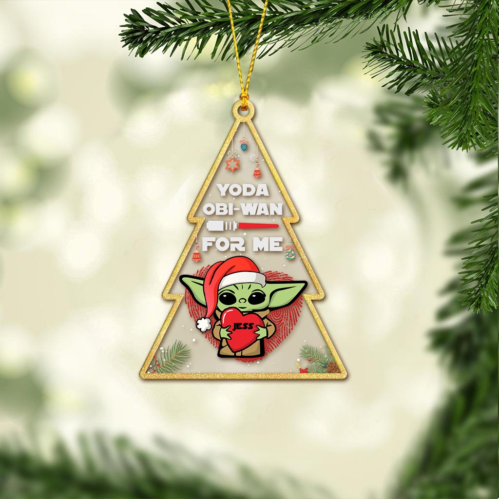 Yoda Obiwan For Me - Personalized The Force Transparent Ornament