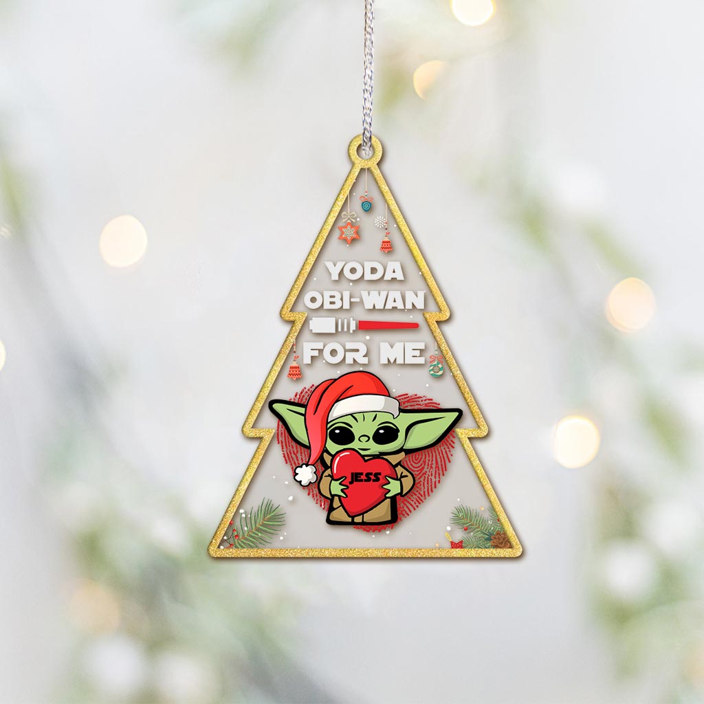 Yoda Obiwan For Me - Personalized The Force Transparent Ornament
