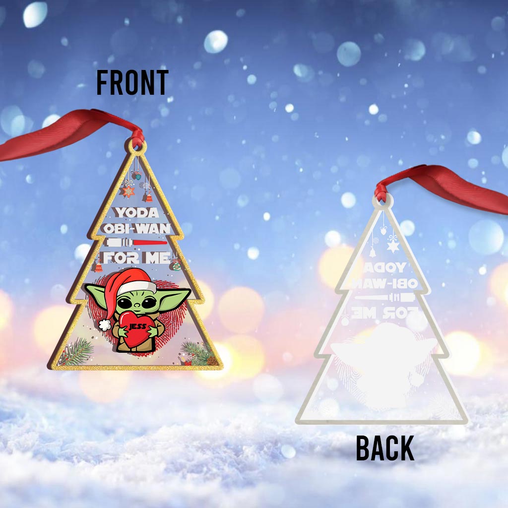 Yoda Obiwan For Me - Personalized The Force Transparent Ornament