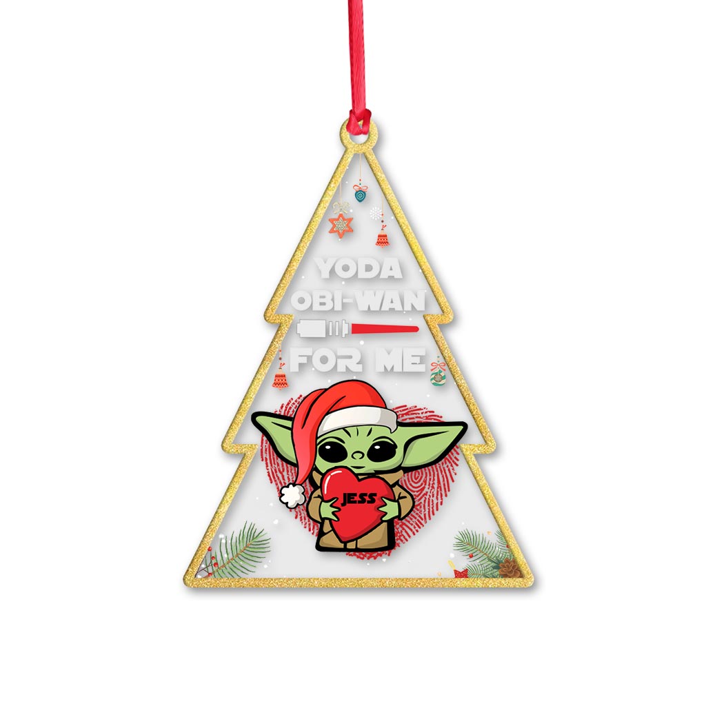 Yoda Obiwan For Me - Personalized The Force Transparent Ornament