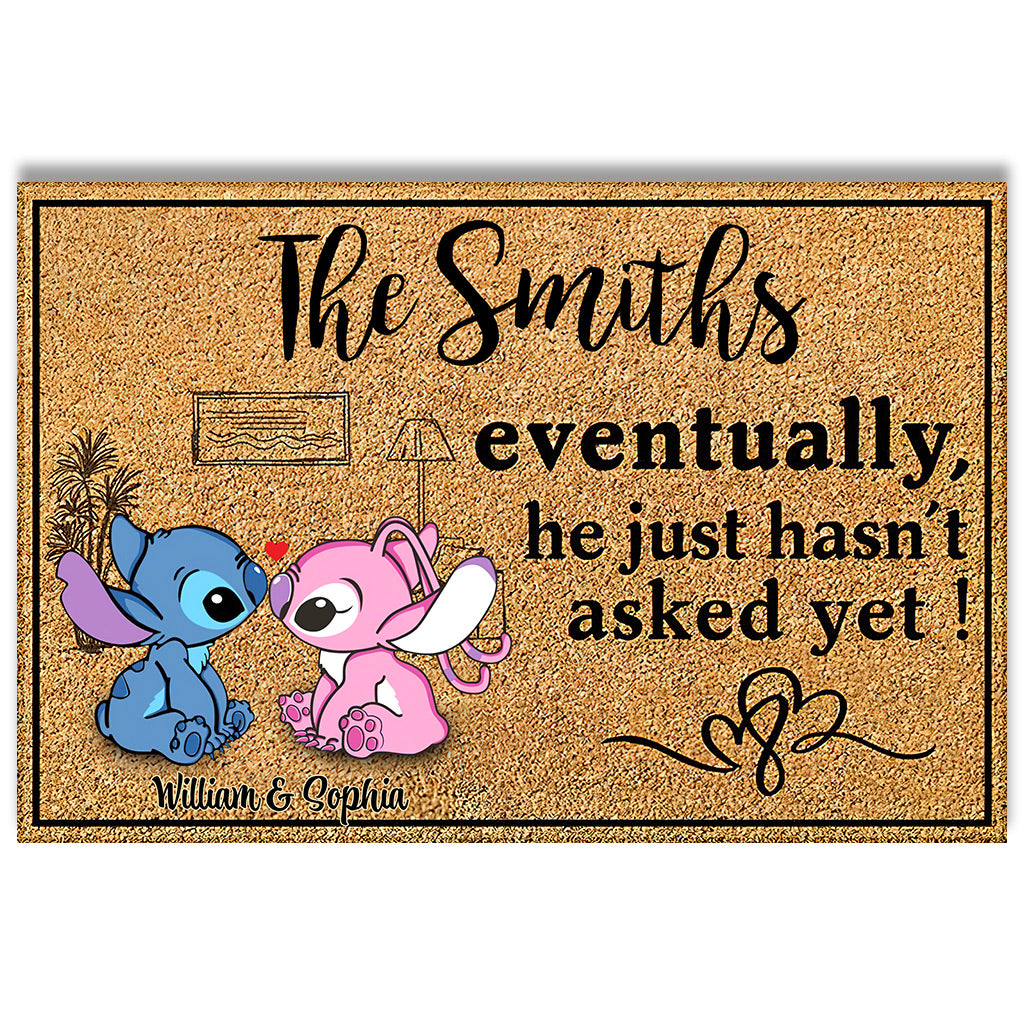 Eventually He Just Hasn‘t Asked Yet - Personalized Ohana Doormat