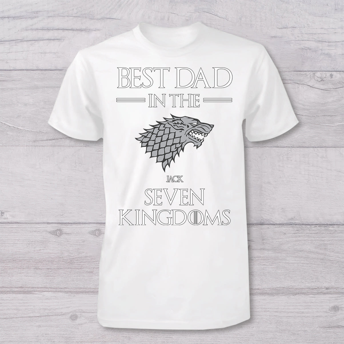 Best Dad In The Seven Kingdoms - Personalized Thrones Game T-shirt And Baby Onesie