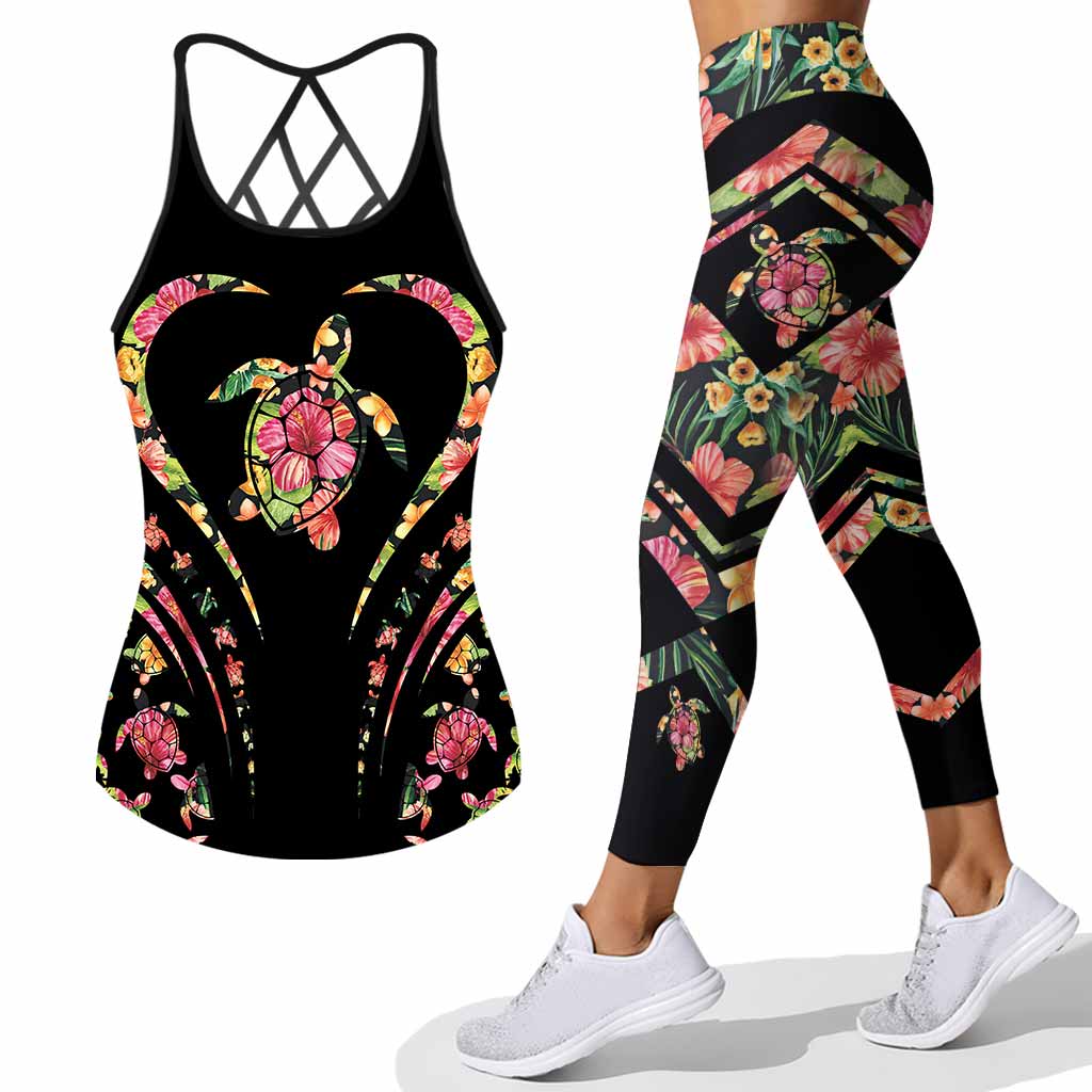 Salty Lil' Beach - Turtle Cross Tank Top and Leggings