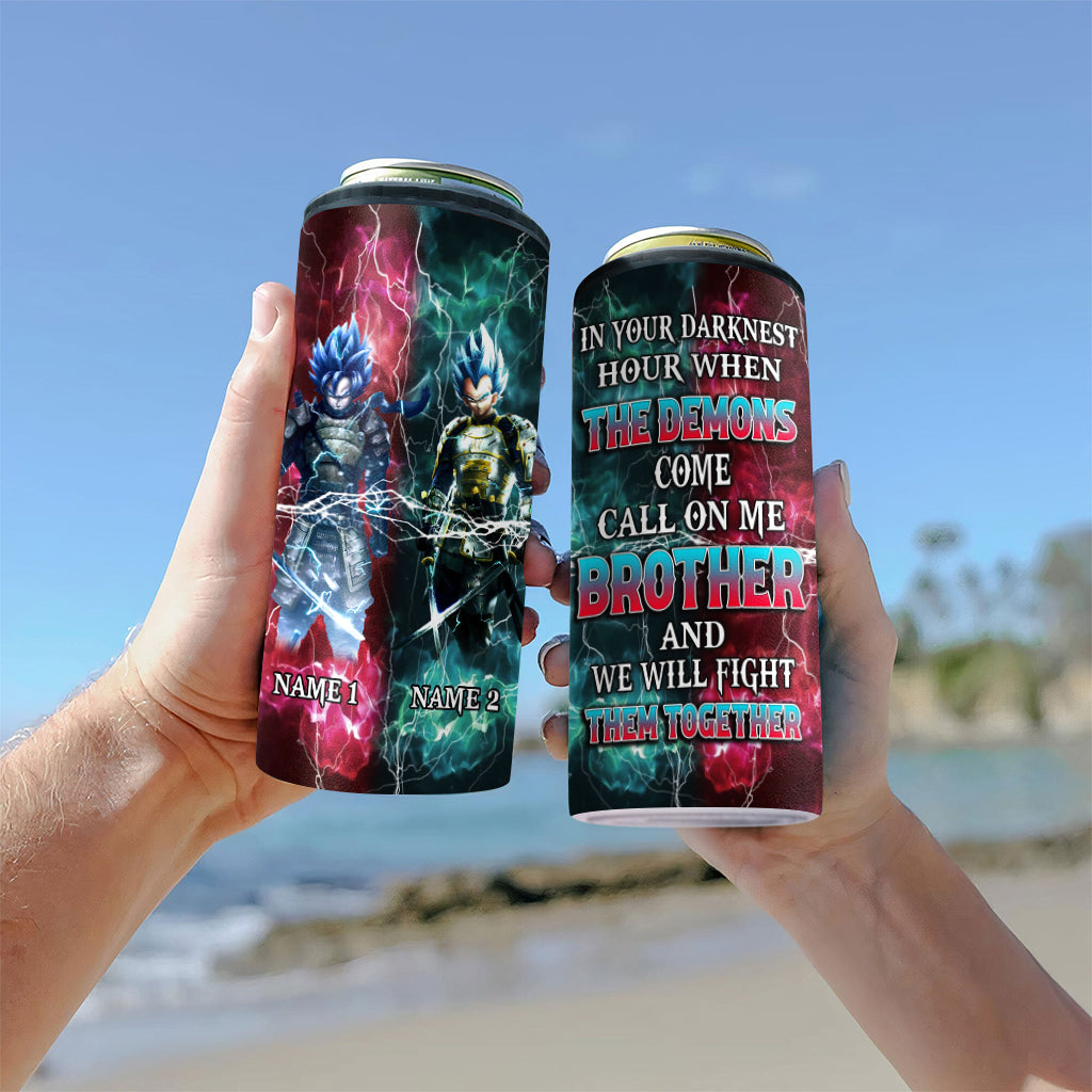 Call On Me Brother - Personalized Seven Balls Can Cooler