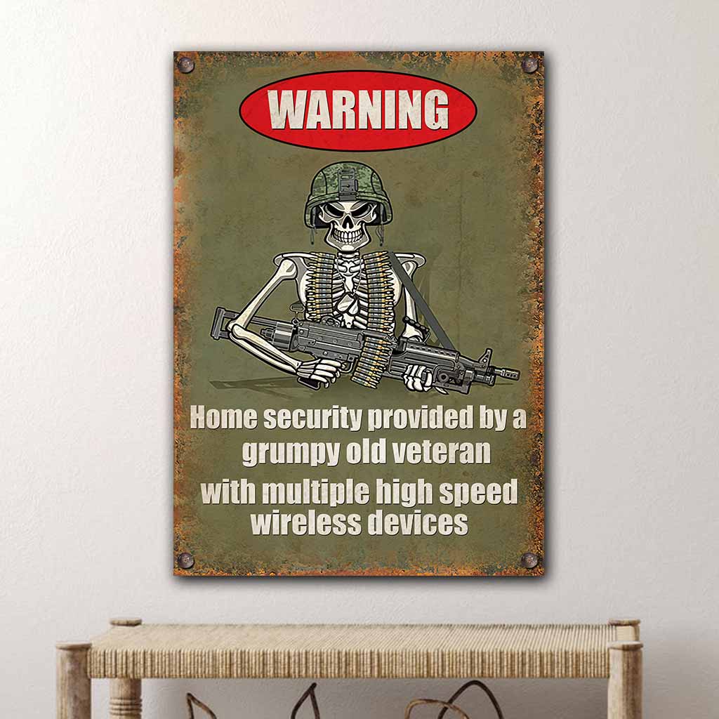 Home security - Veteran Rectangle Metal Sign