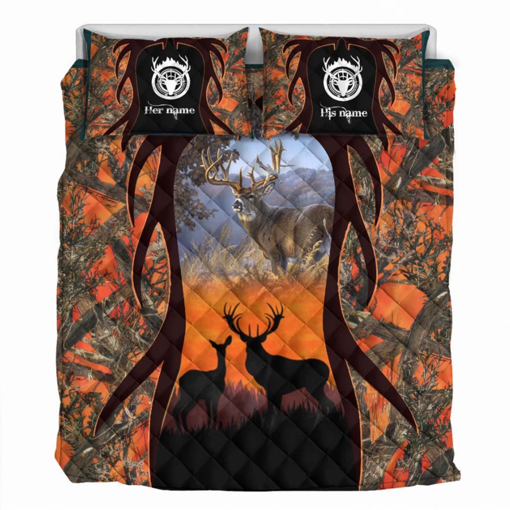 Hunting Couple - Personalized Quilt Set