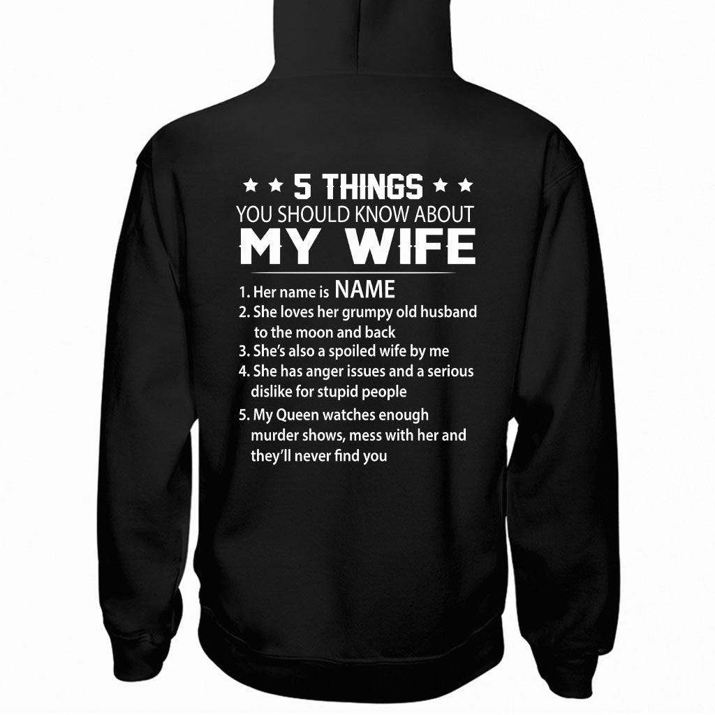 5 Things - Husband And Wife Personalized T-shirt And Hoodie 072021