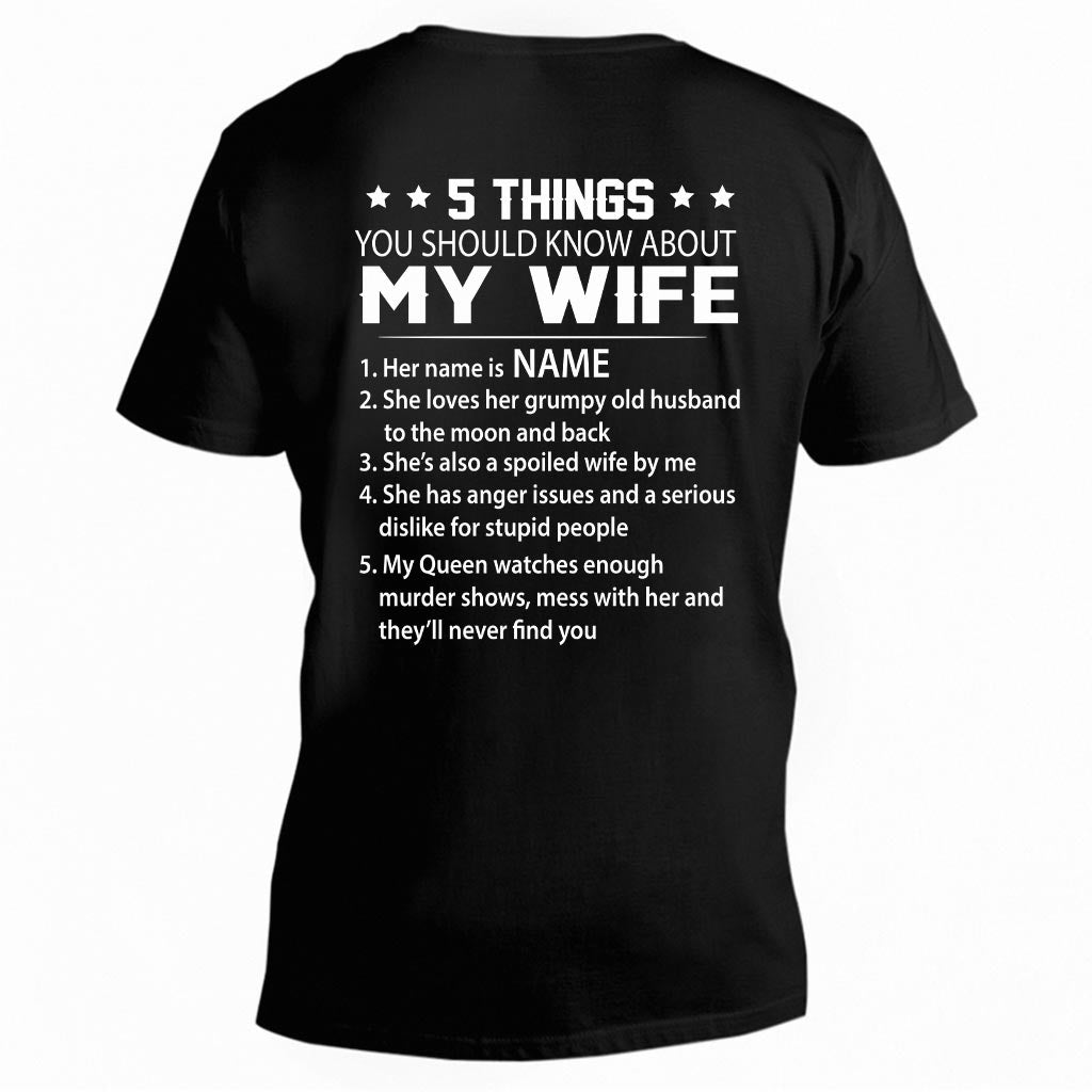 5 Things - Husband And Wife Personalized T-shirt And Hoodie 072021