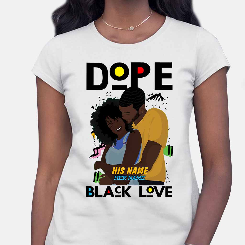 Dope Black Love Afro Couple - Personalized African American T-shirt and Hoodie