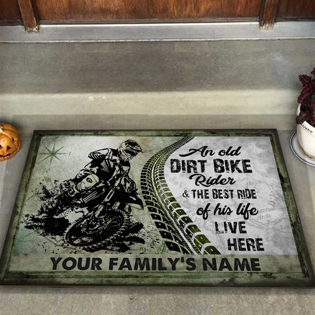 An Old Dirt Bike Rider - Personalized Doormat