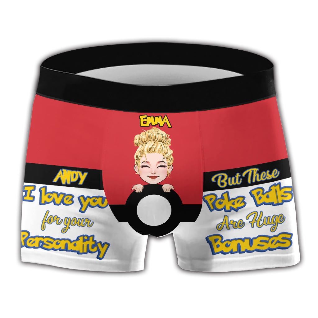 I Love You For Your Personality - Personalized Monster Trainer Men Boxer Briefs