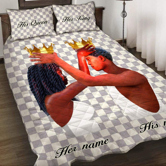 Black King Black Queen - Personalized African American Quilt Set