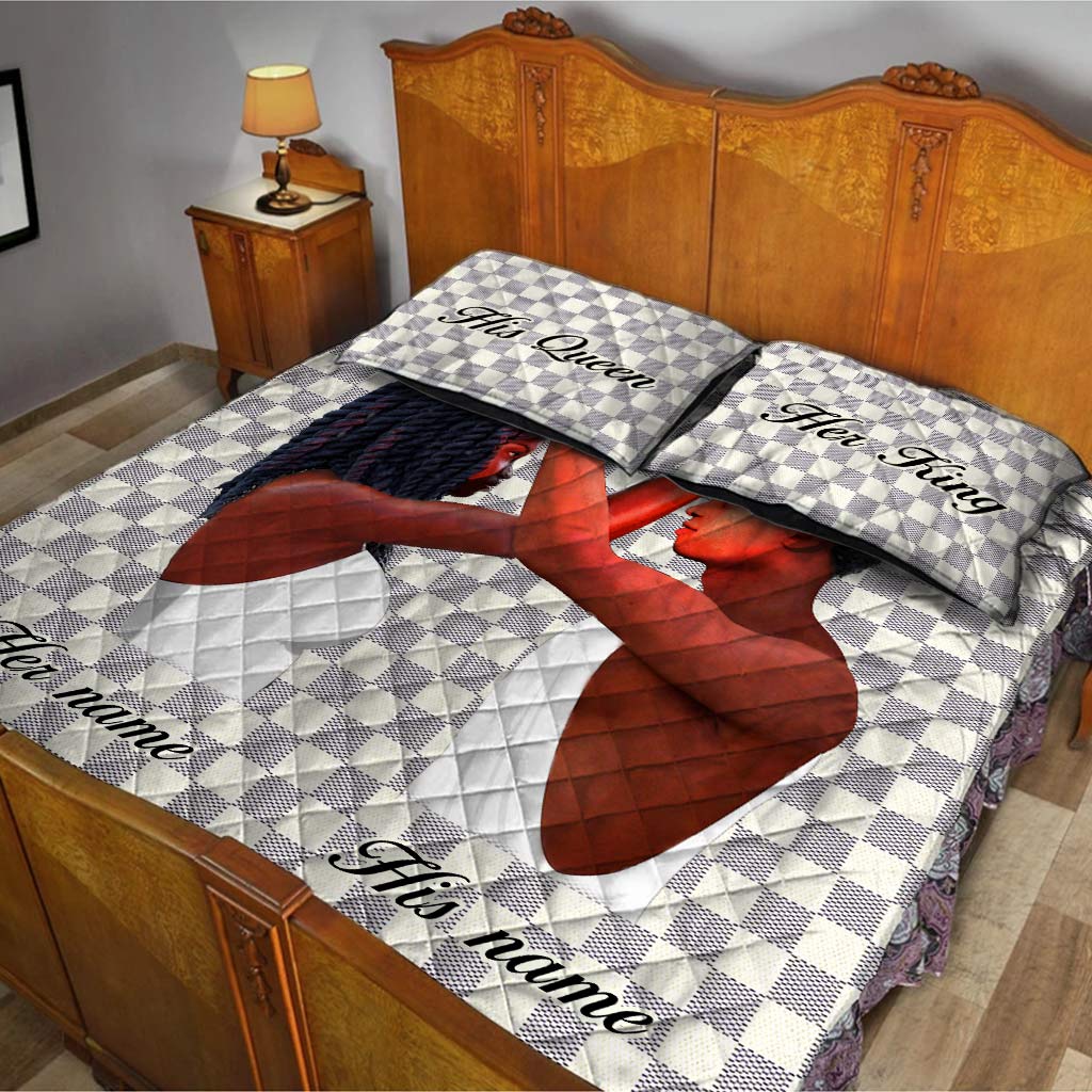 Black King Black Queen - Personalized African American Quilt Set