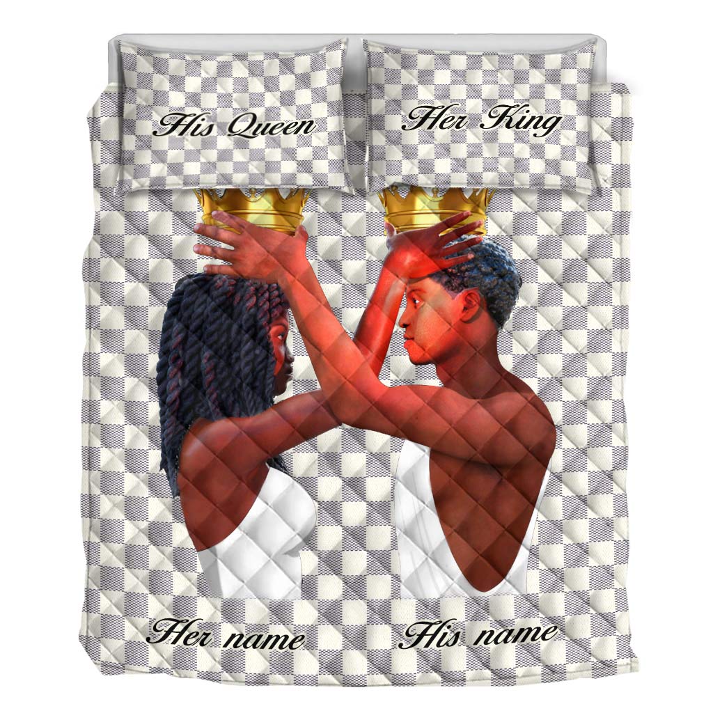 Black King Black Queen - Personalized African American Quilt Set