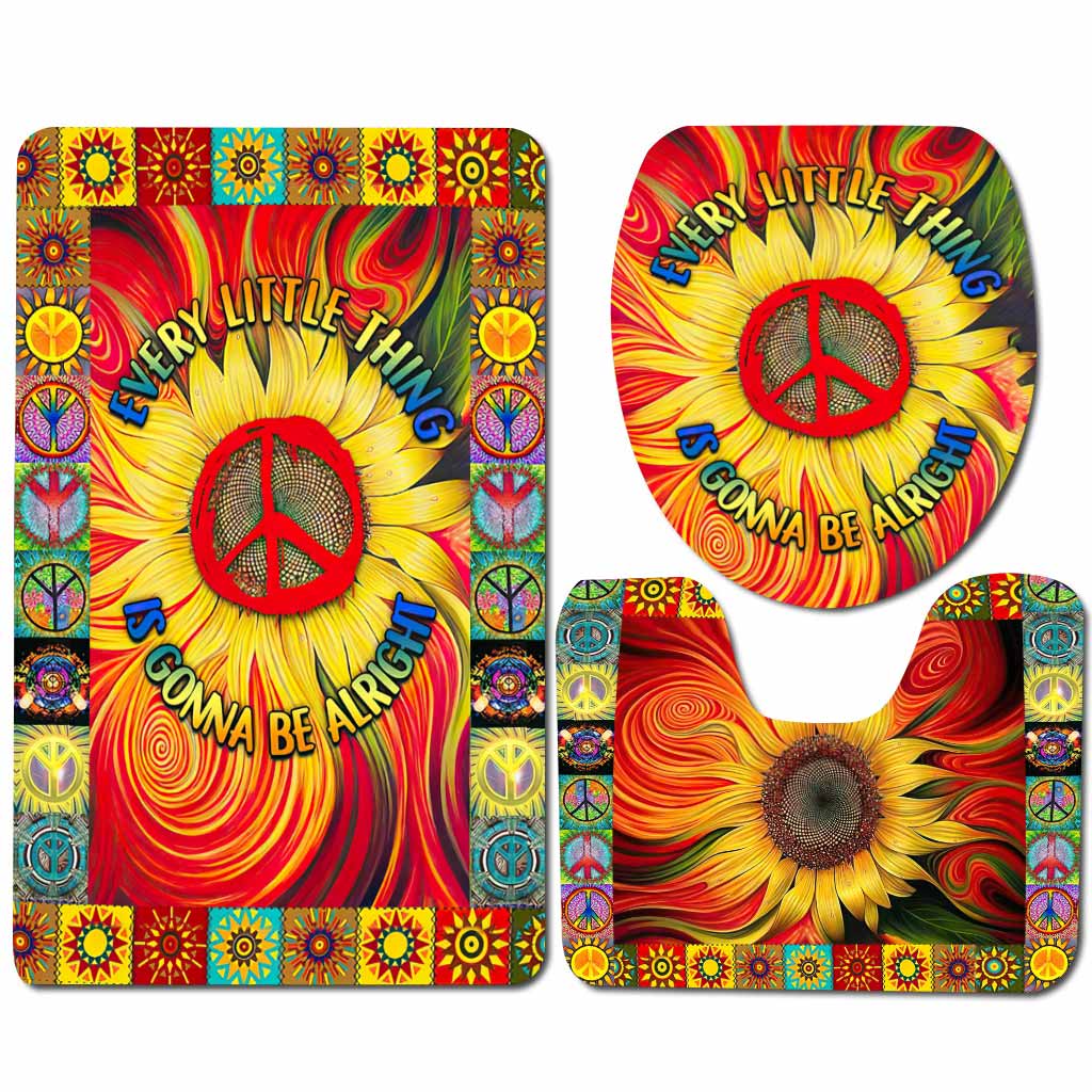 Every Little Things Is Gonna Be Alright - Hippie 3 Pieces Bathroom Mats Set