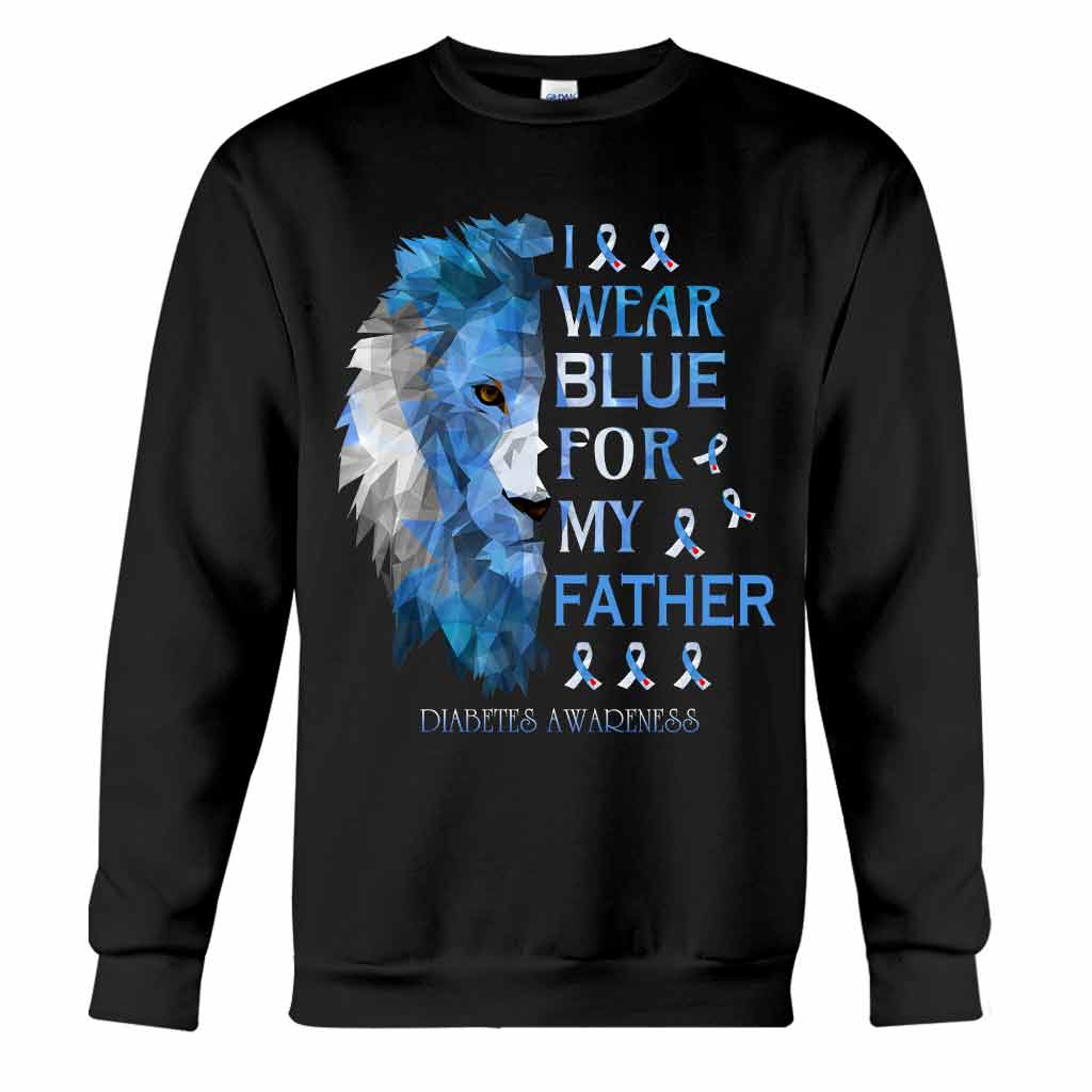 I Wear Blue For My Father - Diabetes Awareness Personalized T-shirt And Hoodie