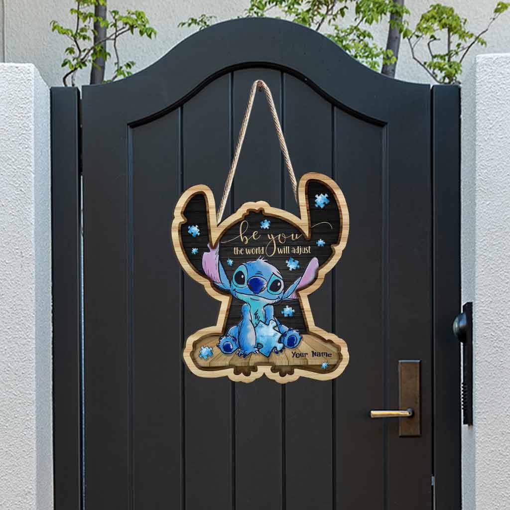 Be You The World Will Adjust - Personalized Autism Awareness Wood Sign With 3D Pattern Print