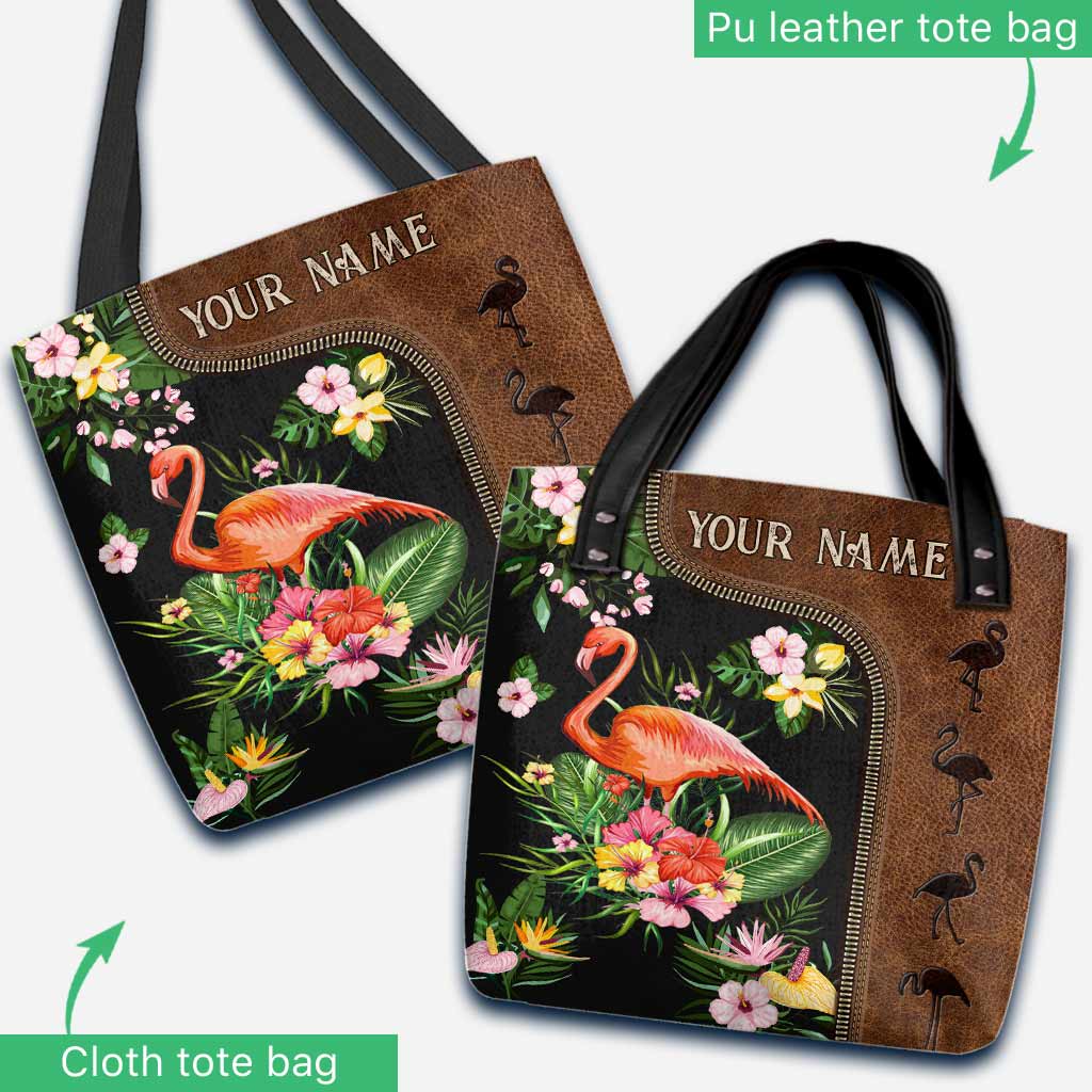 Summer Vibes - Flamingo Personalized Tote Bag