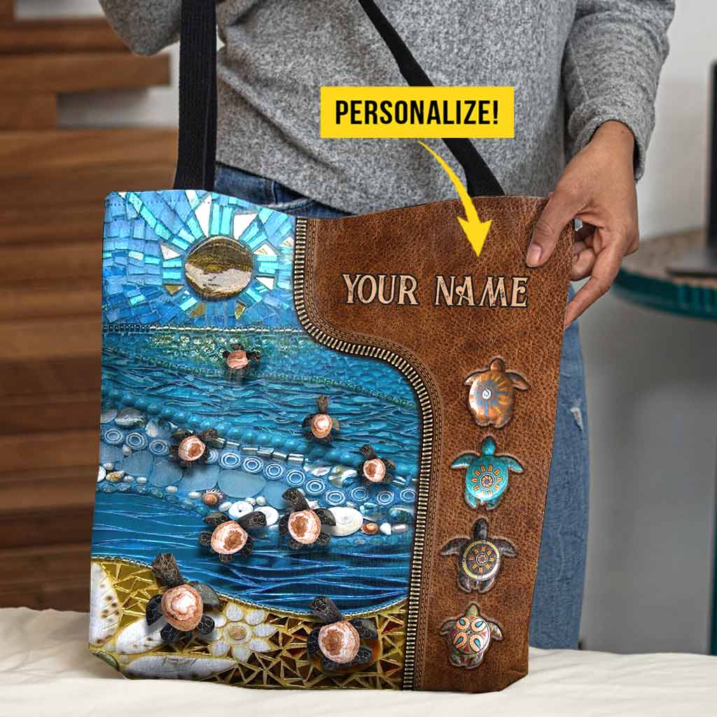 Salty Lil' Beach - Turtle Personalized Tote Bag