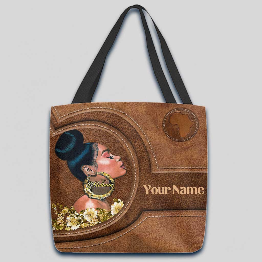 Melanin Afro Girl - Personalized African American Tote Bag